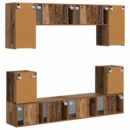 vidaXL TV Cabinet Set Wall-mounted 5 pcs Old Wood Engineered Wood
