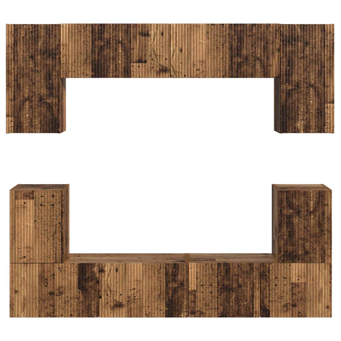vidaXL TV Cabinet Set Wall-mounted 5 pcs Old Wood Engineered Wood