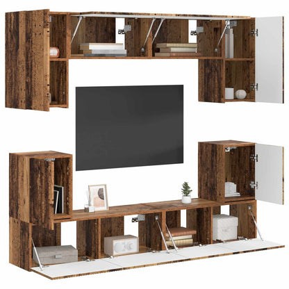 vidaXL TV Cabinet Set Wall-mounted 5 pcs Old Wood Engineered Wood