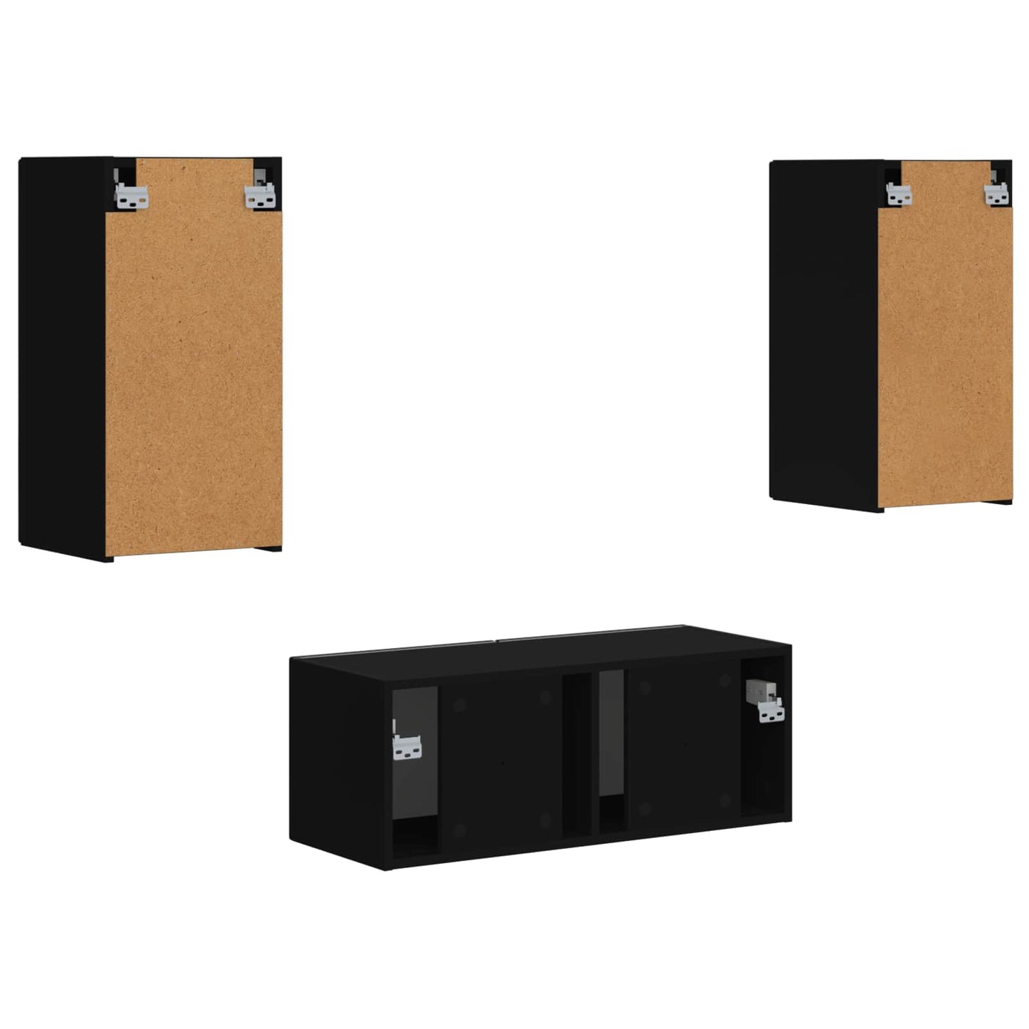 vidaXL TV Cabinet Set 6 pcs Black Engineered Wood