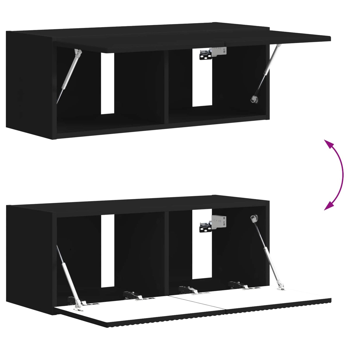 vidaXL TV Cabinet Set 6 pcs Black Engineered Wood