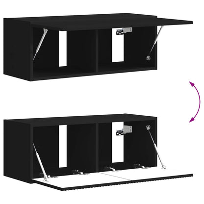 vidaXL TV Cabinet Set 6 pcs Black Engineered Wood