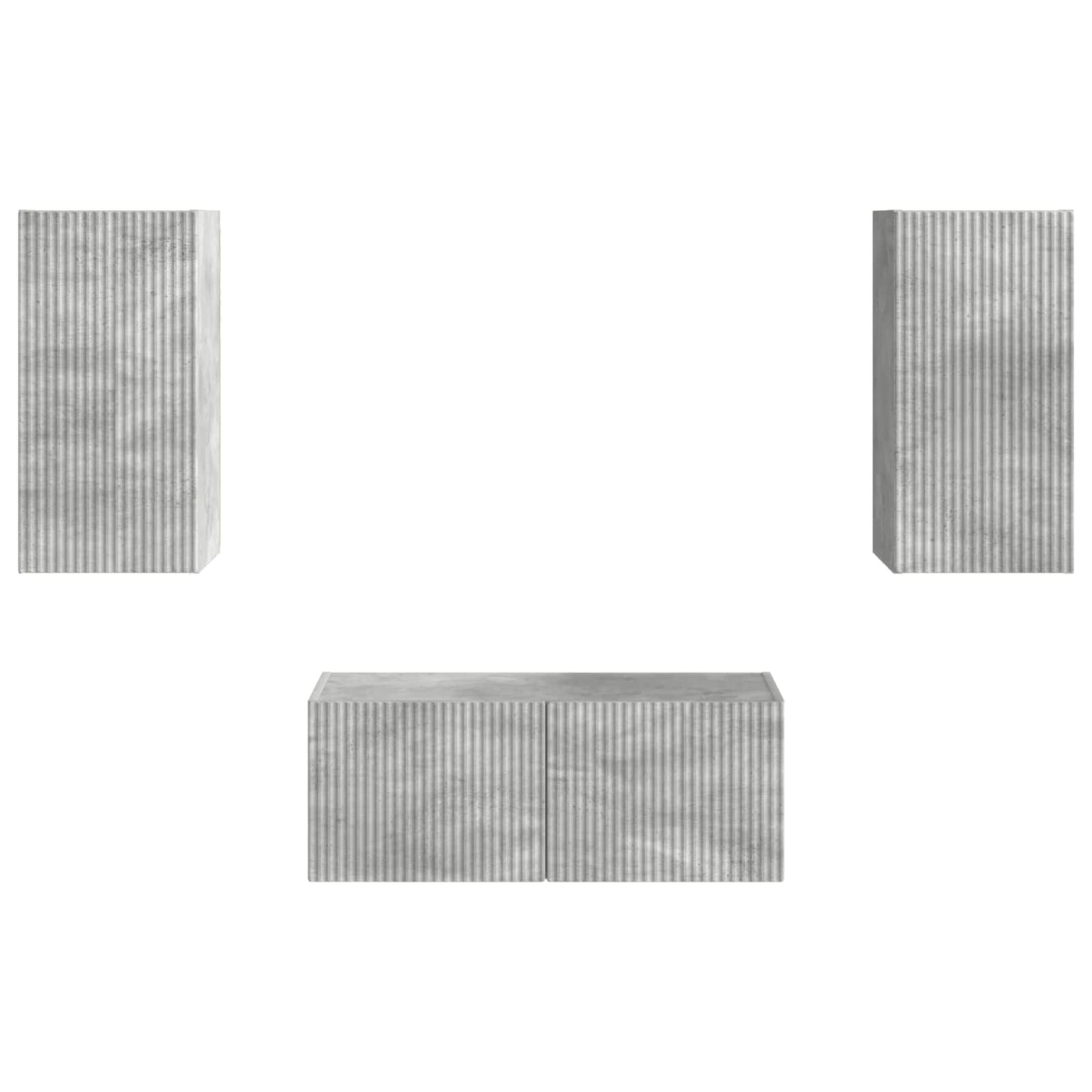 vidaXL TV Cabinet Set Wall-mounted 6 pcs Concrete Grey Engineered Wood
