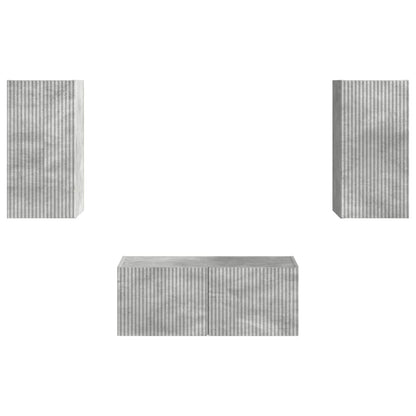 vidaXL TV Cabinet Set Wall-mounted 6 pcs Concrete Grey Engineered Wood