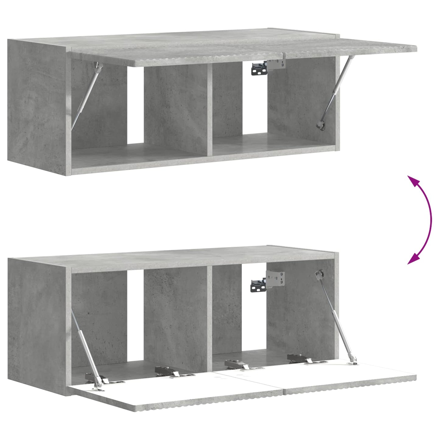 vidaXL TV Cabinet Set Wall-mounted 6 pcs Concrete Grey Engineered Wood
