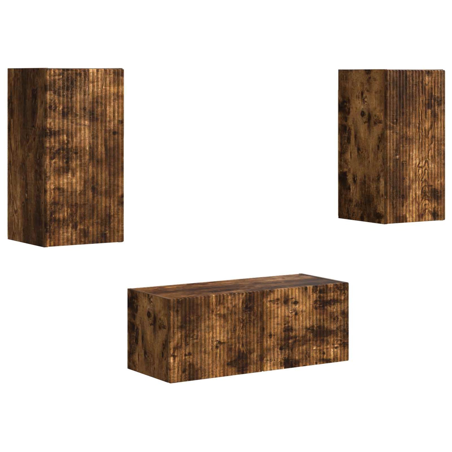 vidaXL TV Cabinet Set Wall-mounted 6 pcs Smoked Oak Engineered Wood