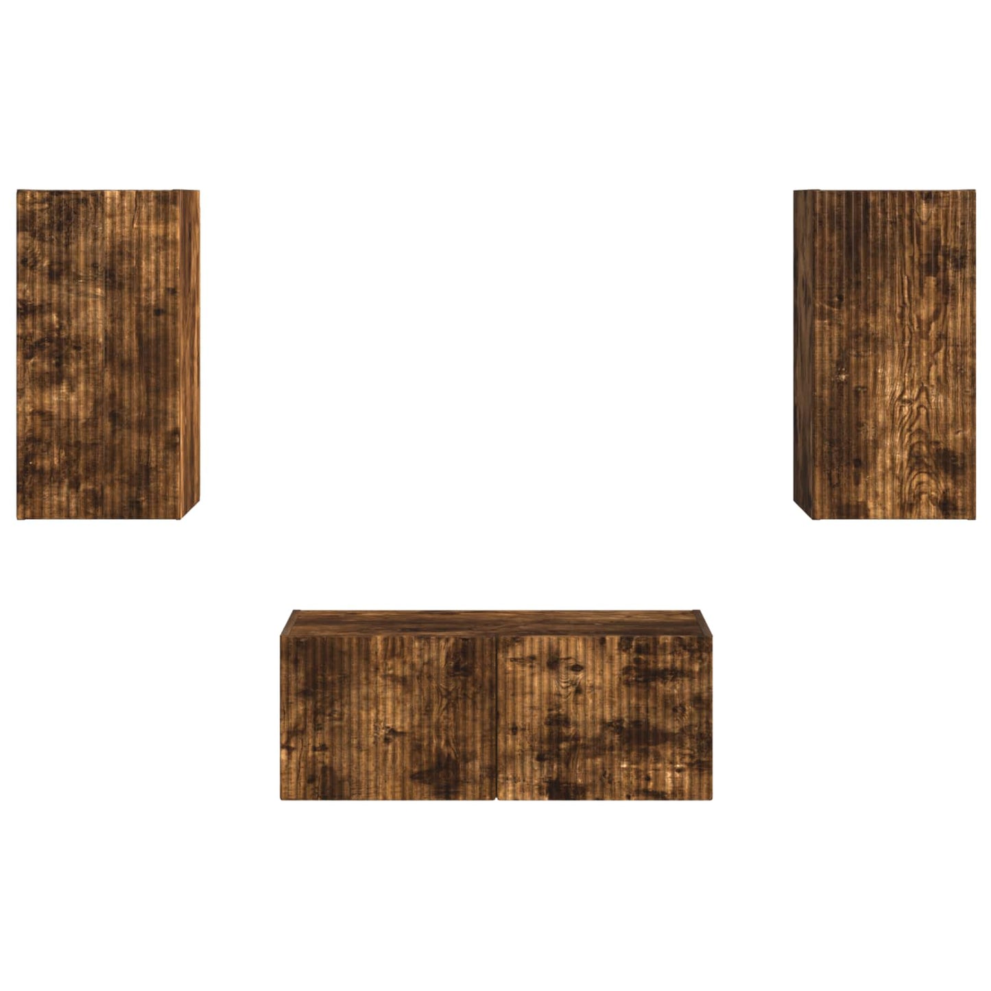 vidaXL TV Cabinet Set Wall-mounted 6 pcs Smoked Oak Engineered Wood