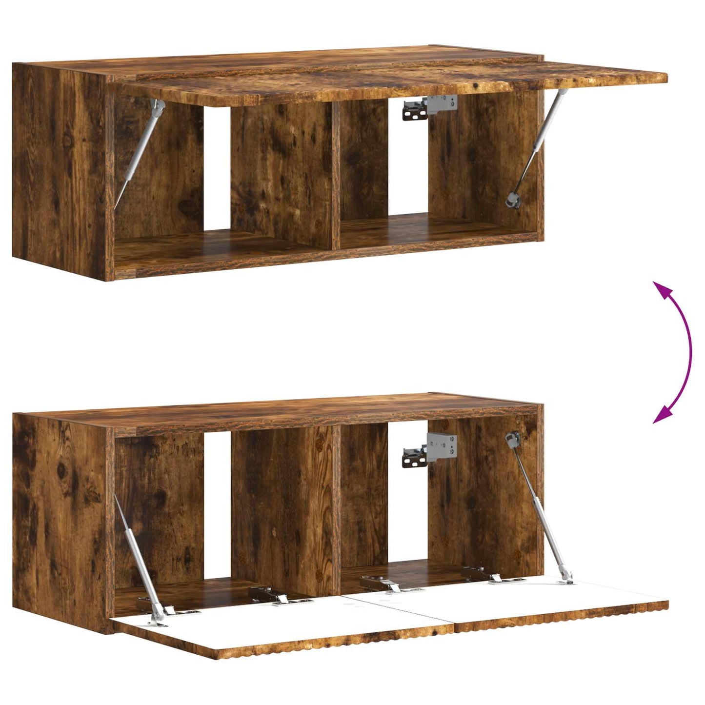 vidaXL TV Cabinet Set Wall-mounted 6 pcs Smoked Oak Engineered Wood