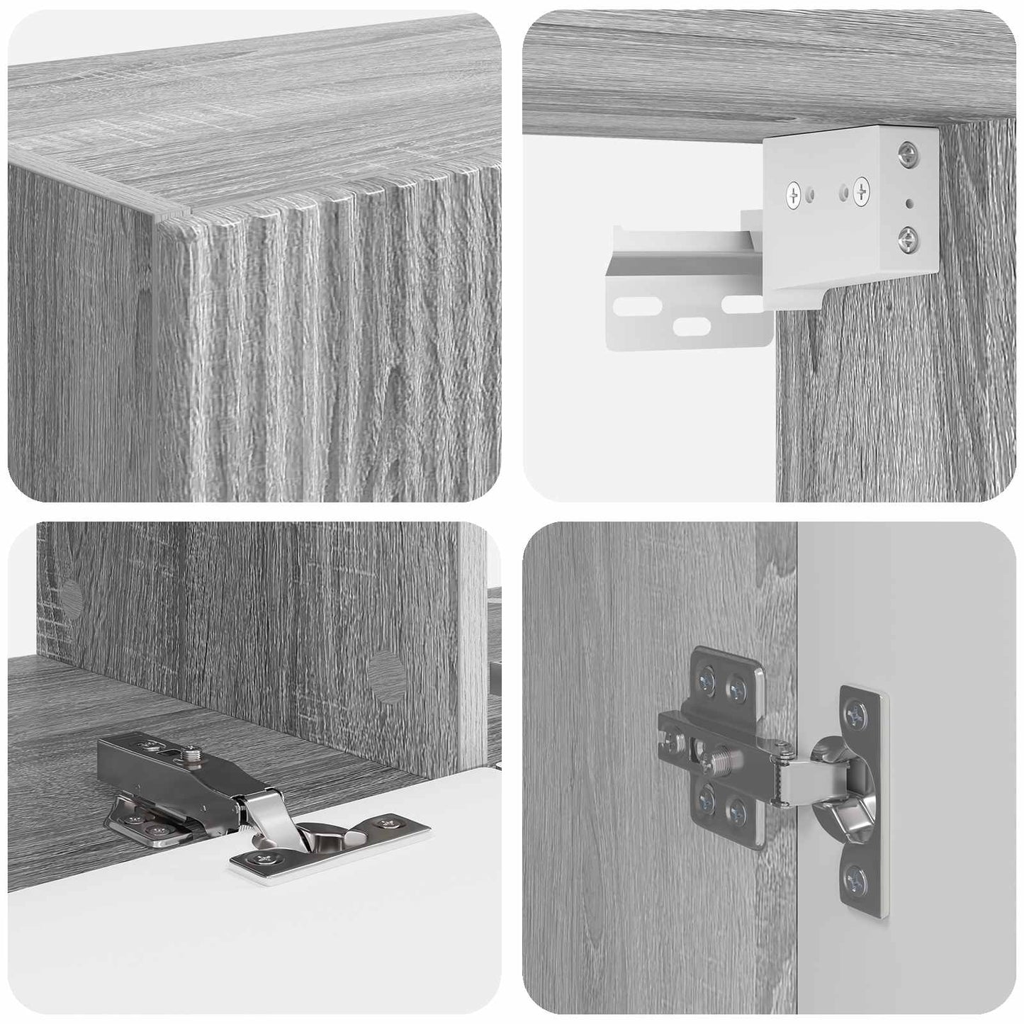 vidaXL TV Cabinet Set Wall-mounted 6 pcs Grey Sonoma Engineered Wood