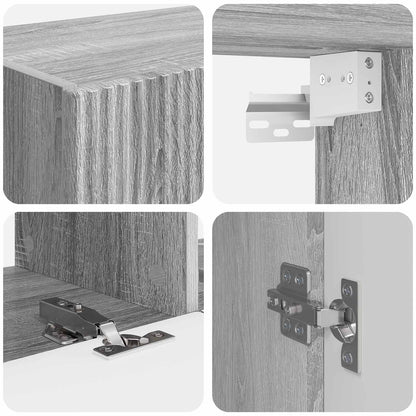 vidaXL TV Cabinet Set Wall-mounted 6 pcs Grey Sonoma Engineered Wood