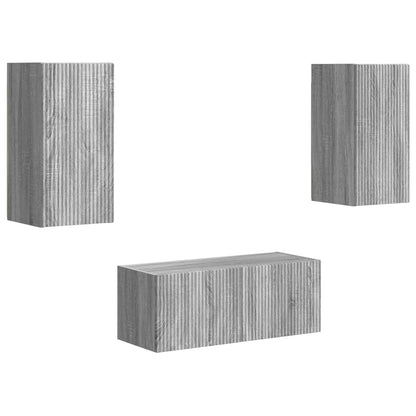 vidaXL TV Cabinet Set Wall-mounted 6 pcs Grey Sonoma Engineered Wood