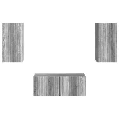 vidaXL TV Cabinet Set Wall-mounted 6 pcs Grey Sonoma Engineered Wood