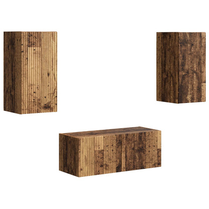 vidaXL TV Cabinet Set Wall-mounted 6 pcs Old Wood Engineered Wood