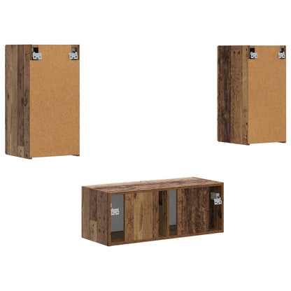 vidaXL TV Cabinet Set Wall-mounted 6 pcs Old Wood Engineered Wood