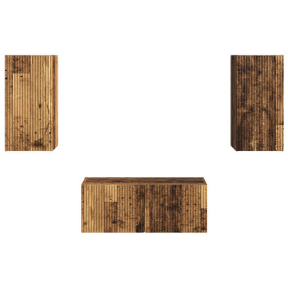 vidaXL TV Cabinet Set Wall-mounted 6 pcs Old Wood Engineered Wood