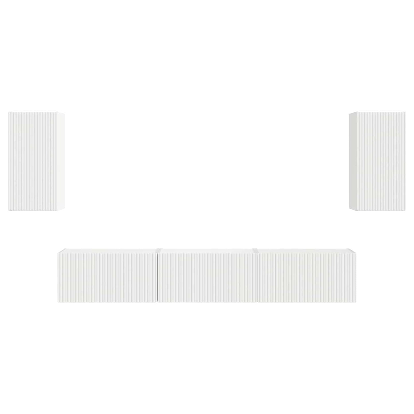 vidaXL TV Cabinet Set Wall-mounted 5 pcs White Engineered Wood