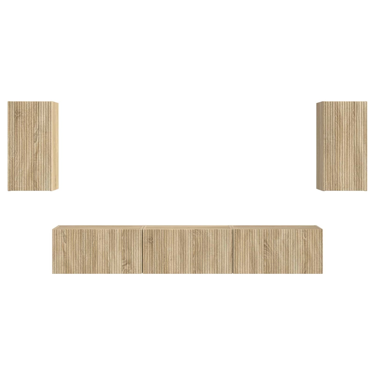 vidaXL TV Cabinet Set Wall-mounted 5 pcs Sonoma Oak Engineered Wood