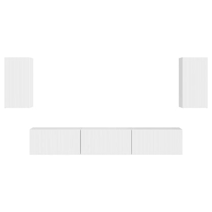vidaXL TV Cabinet Set 5 pcs High Gloss White Engineered Wood