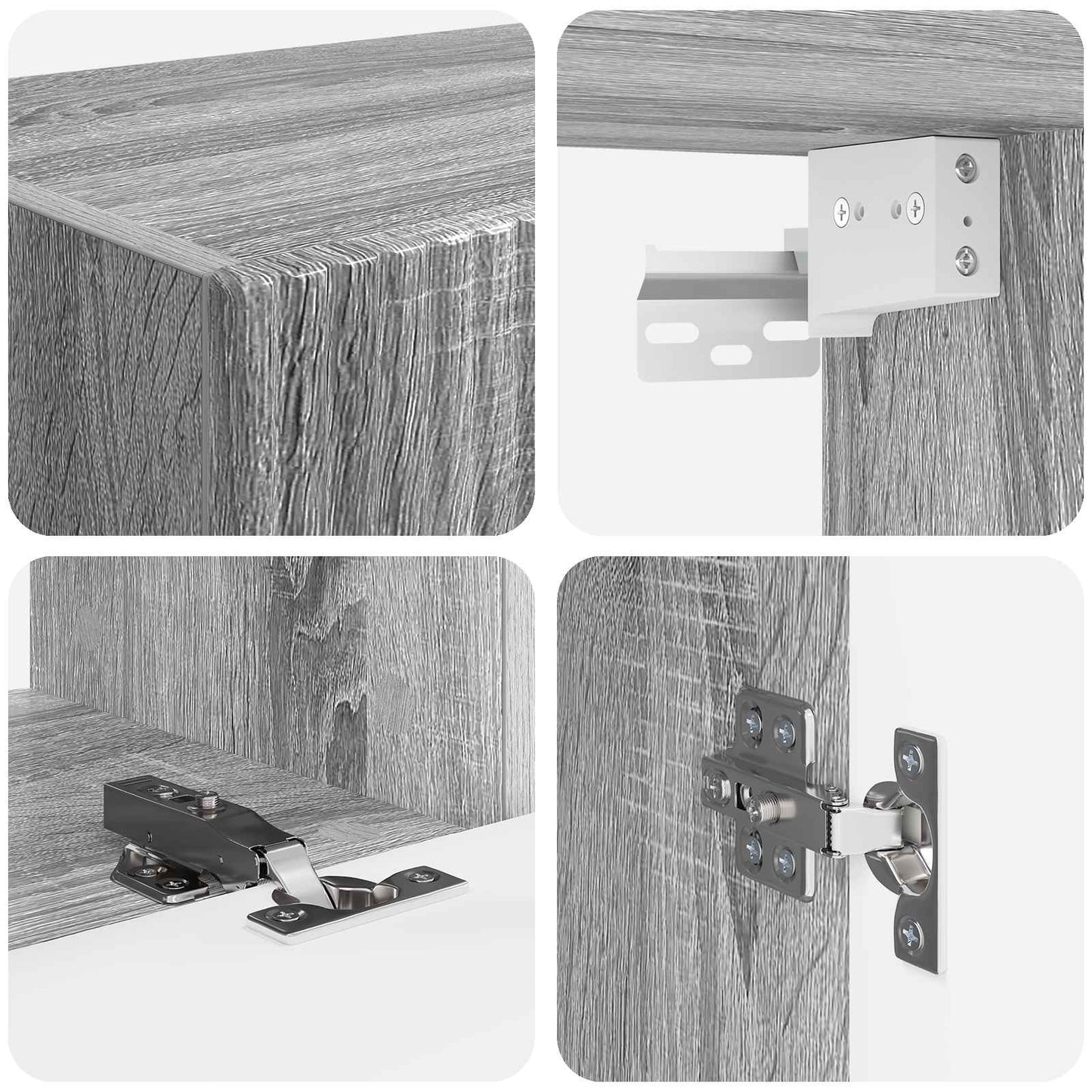 vidaXL TV Cabinet Set Wall-mounted 5 pcs Grey Sonoma Engineered Wood