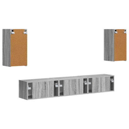 vidaXL TV Cabinet Set Wall-mounted 5 pcs Grey Sonoma Engineered Wood