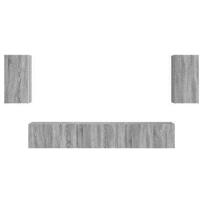 vidaXL TV Cabinet Set Wall-mounted 5 pcs Grey Sonoma Engineered Wood
