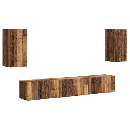 vidaXL TV Cabinet Set Wall-mounted 5 pcs Old Wood Engineered Wood