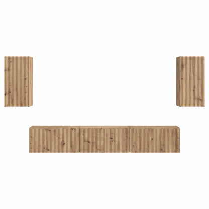 vidaXL TV Cabinet Set Wall-mounted 5 pcs Artisan Oak Engineered Wood