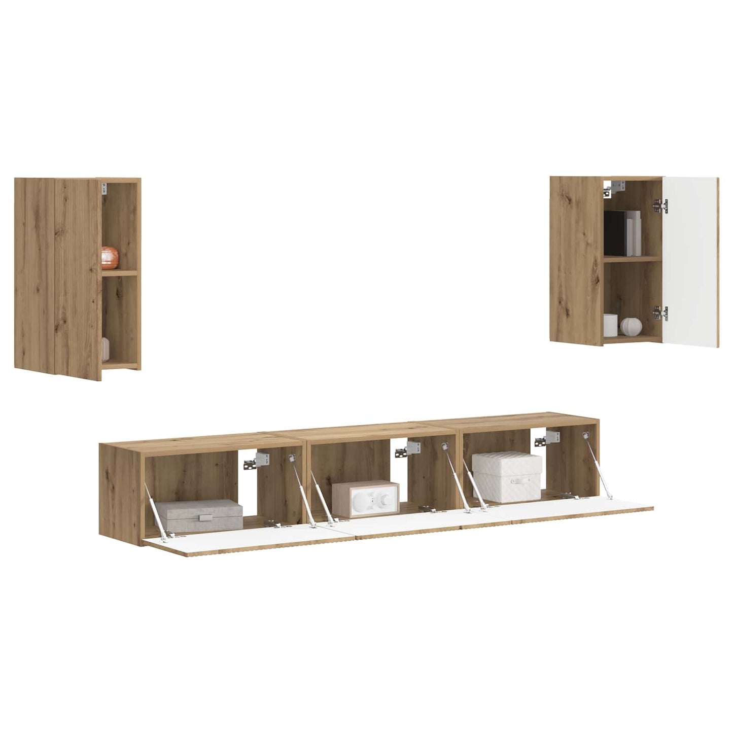vidaXL TV Cabinet Set Wall-mounted 5 pcs Artisan Oak Engineered Wood