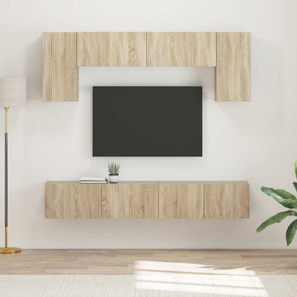 vidaXL TV Cabinet Set Wall-mounted 4 pcs Sonoma Oak Engineered Wood