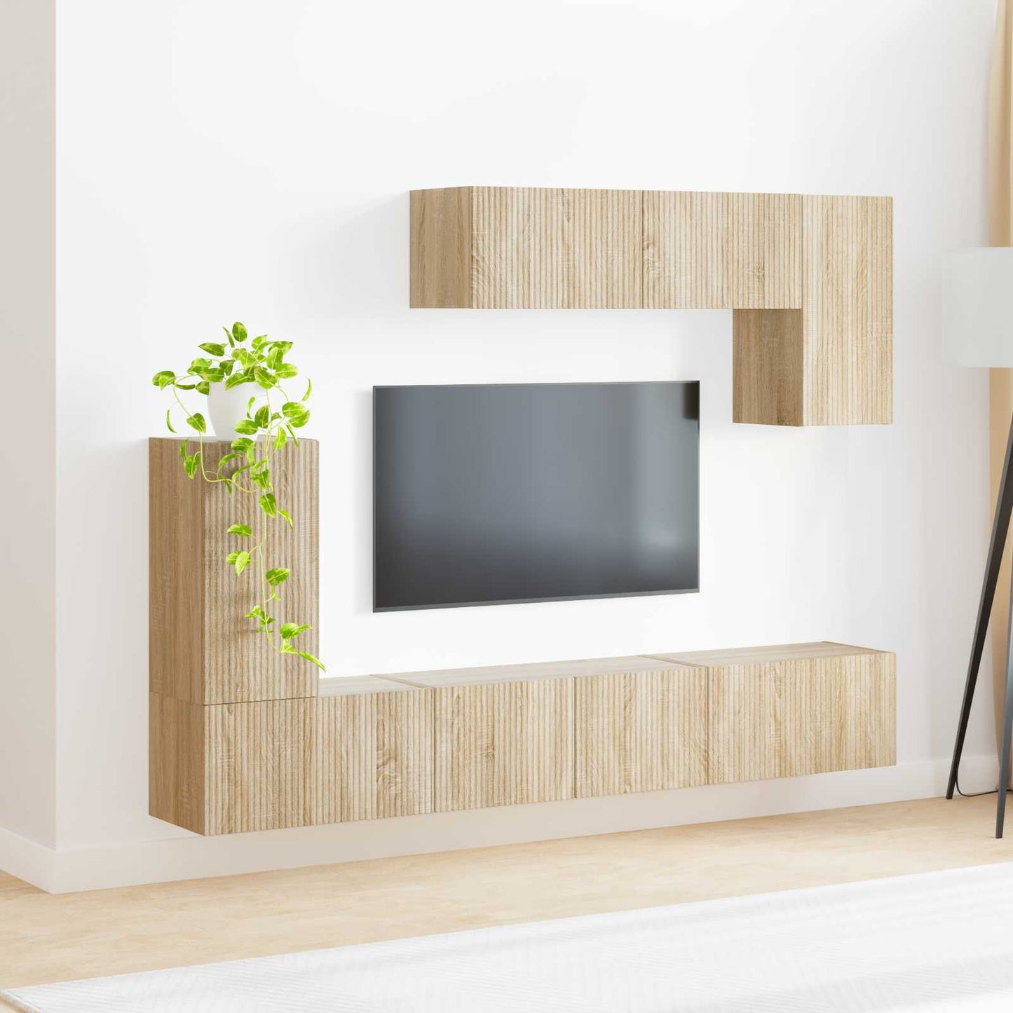 vidaXL TV Cabinet Set Wall-mounted 4 pcs Sonoma Oak Engineered Wood