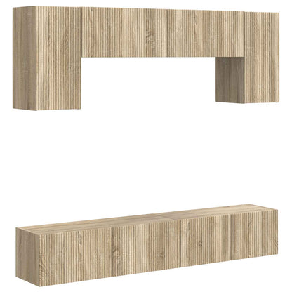 vidaXL TV Cabinet Set Wall-mounted 4 pcs Sonoma Oak Engineered Wood