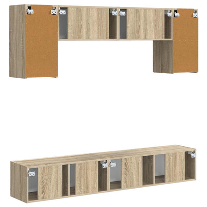 vidaXL TV Cabinet Set Wall-mounted 4 pcs Sonoma Oak Engineered Wood