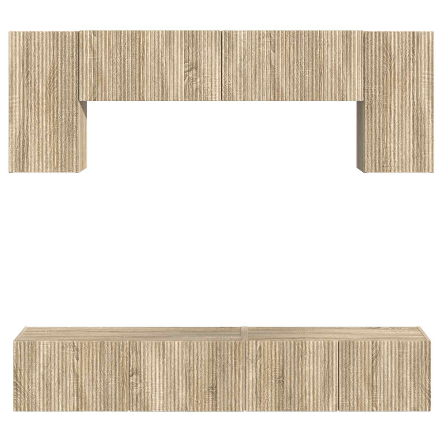 vidaXL TV Cabinet Set Wall-mounted 4 pcs Sonoma Oak Engineered Wood