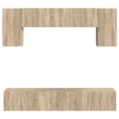 vidaXL TV Cabinet Set Wall-mounted 4 pcs Sonoma Oak Engineered Wood