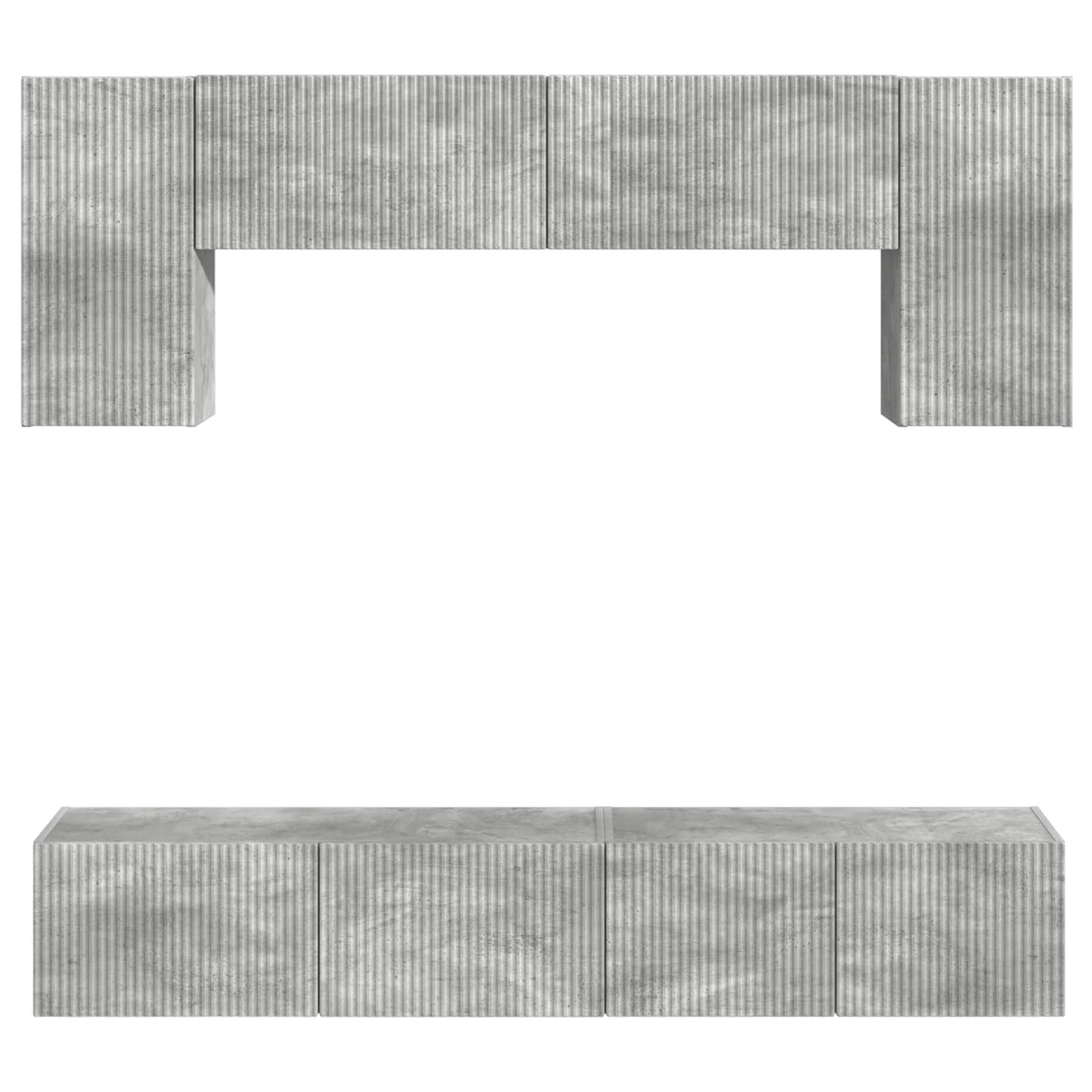 vidaXL TV Cabinet Set Wall-mounted 4 pcs Concrete Grey Engineered Wood