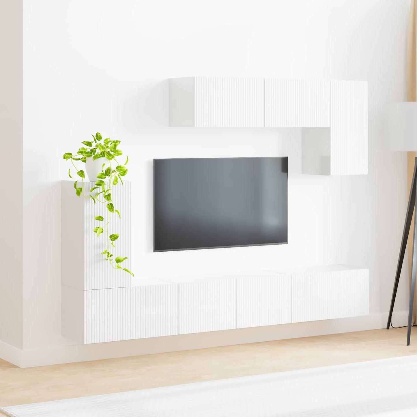 vidaXL TV Cabinet Set 4 pcs High Gloss White Engineered Wood