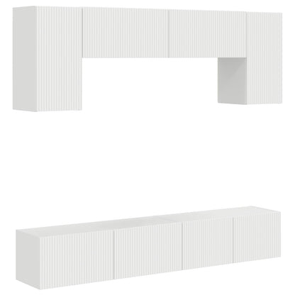 vidaXL TV Cabinet Set 4 pcs High Gloss White Engineered Wood