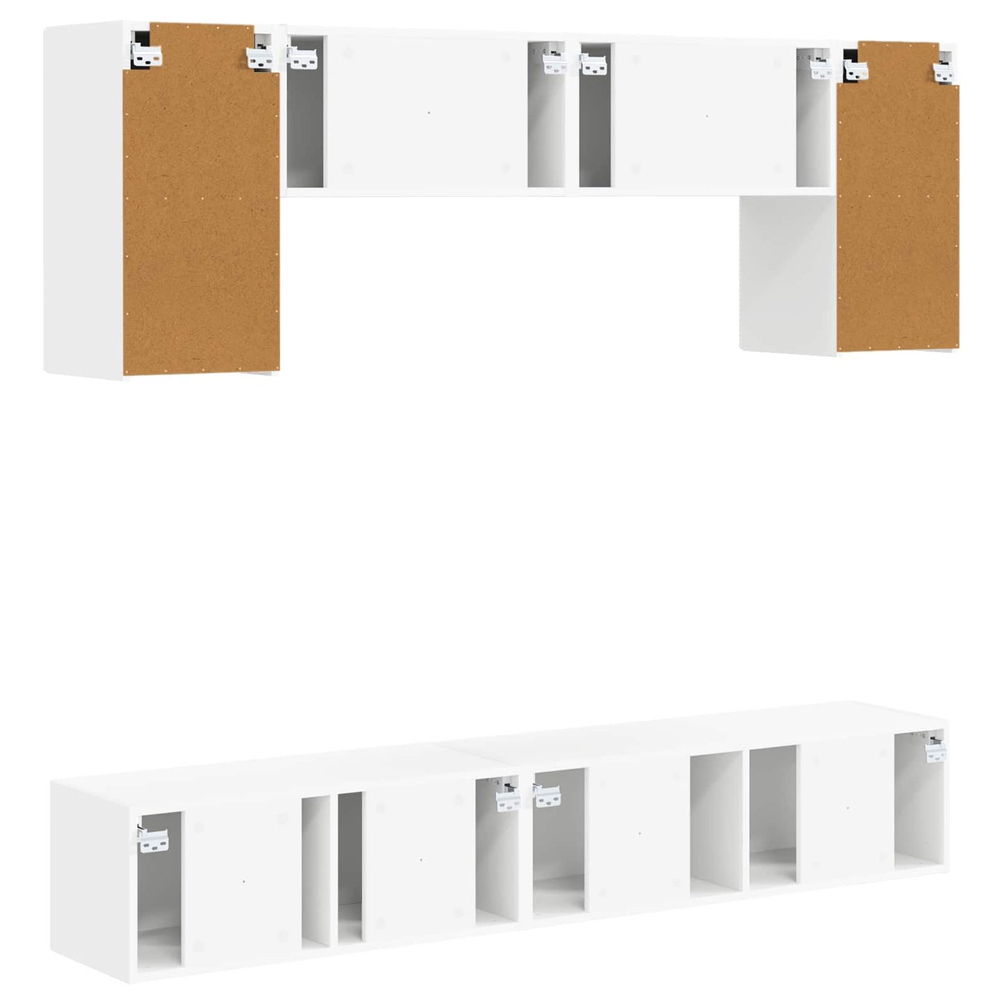 vidaXL TV Cabinet Set 4 pcs High Gloss White Engineered Wood