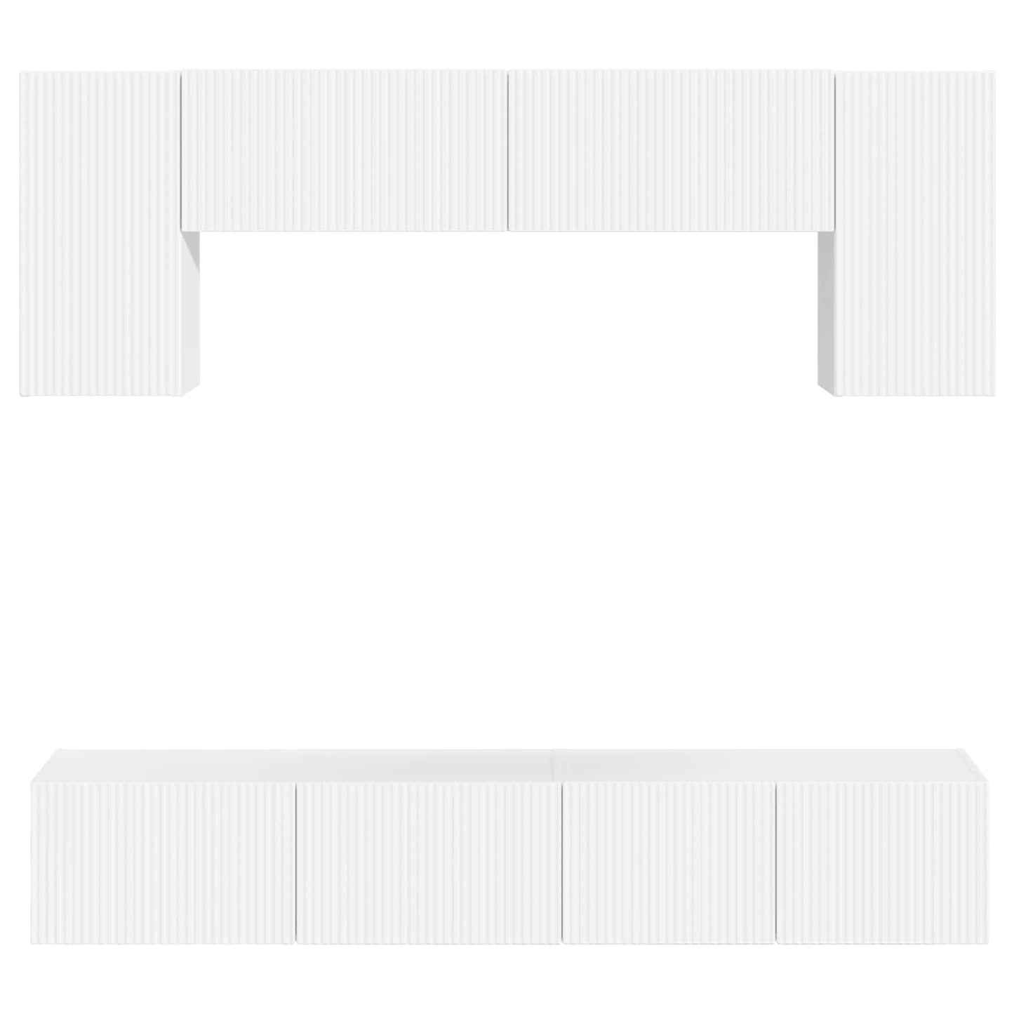 vidaXL TV Cabinet Set 4 pcs High Gloss White Engineered Wood