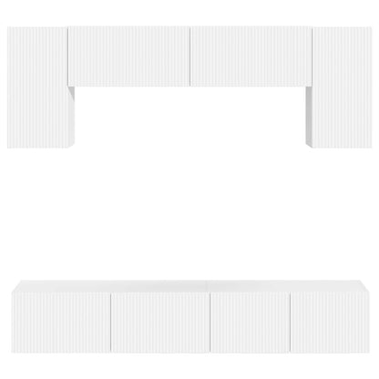vidaXL TV Cabinet Set 4 pcs High Gloss White Engineered Wood