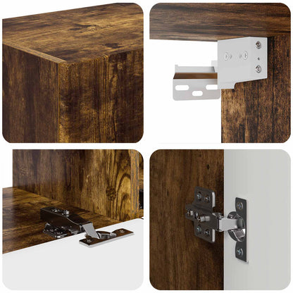 vidaXL TV Cabinet Set Wall-mounted 4 pcs Smoked Oak Engineered Wood