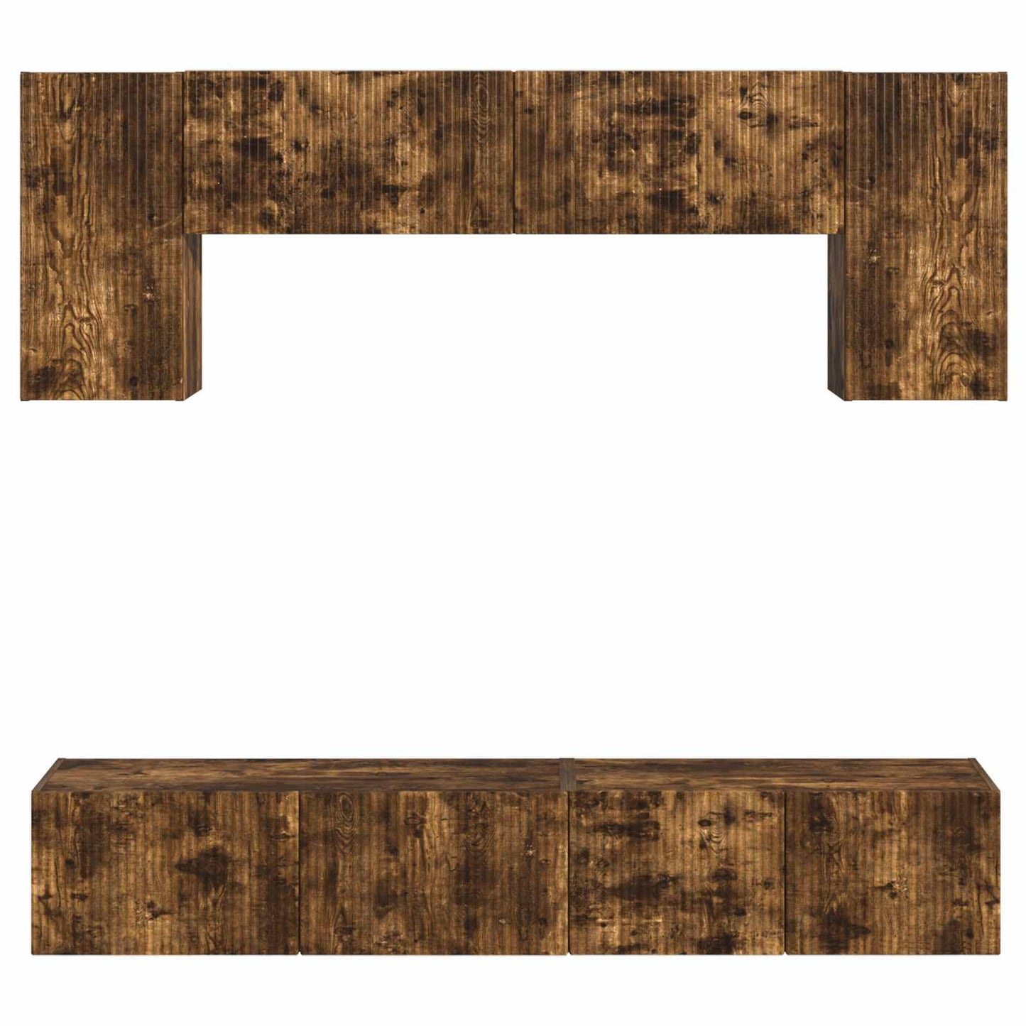 vidaXL TV Cabinet Set Wall-mounted 4 pcs Smoked Oak Engineered Wood