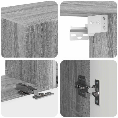 vidaXL TV Cabinet Set Wall-mounted 4 pcs Grey Sonoma Engineered Wood