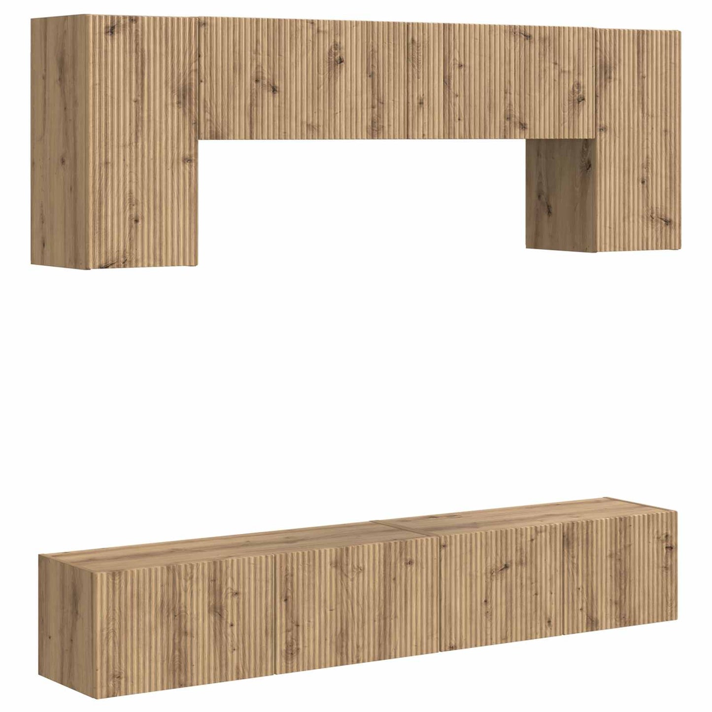 vidaXL TV Cabinet Set Wall-mounted 4 pcs Grey Sonoma Engineered Wood