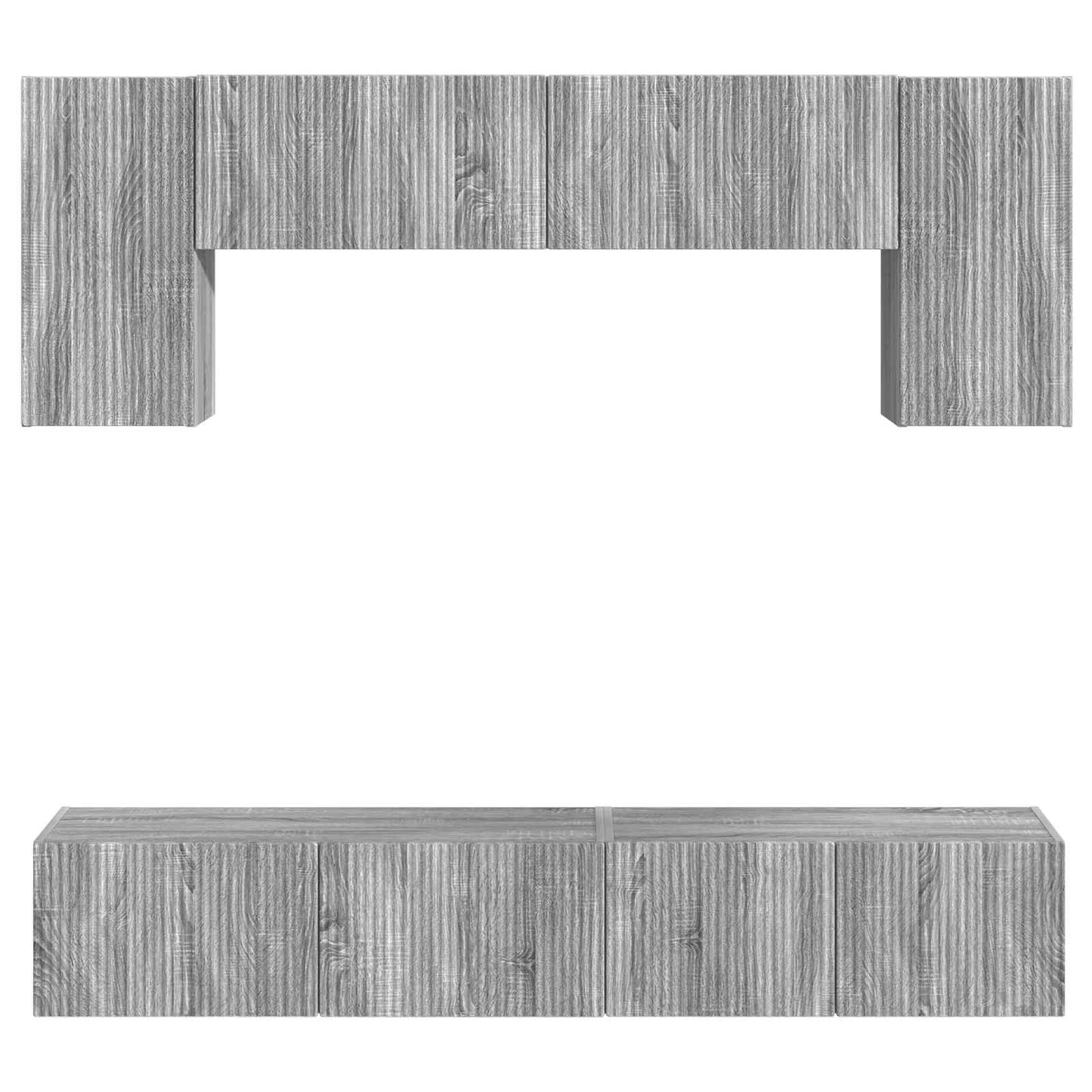 vidaXL TV Cabinet Set Wall-mounted 4 pcs Grey Sonoma Engineered Wood