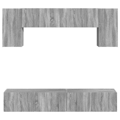 vidaXL TV Cabinet Set Wall-mounted 4 pcs Grey Sonoma Engineered Wood