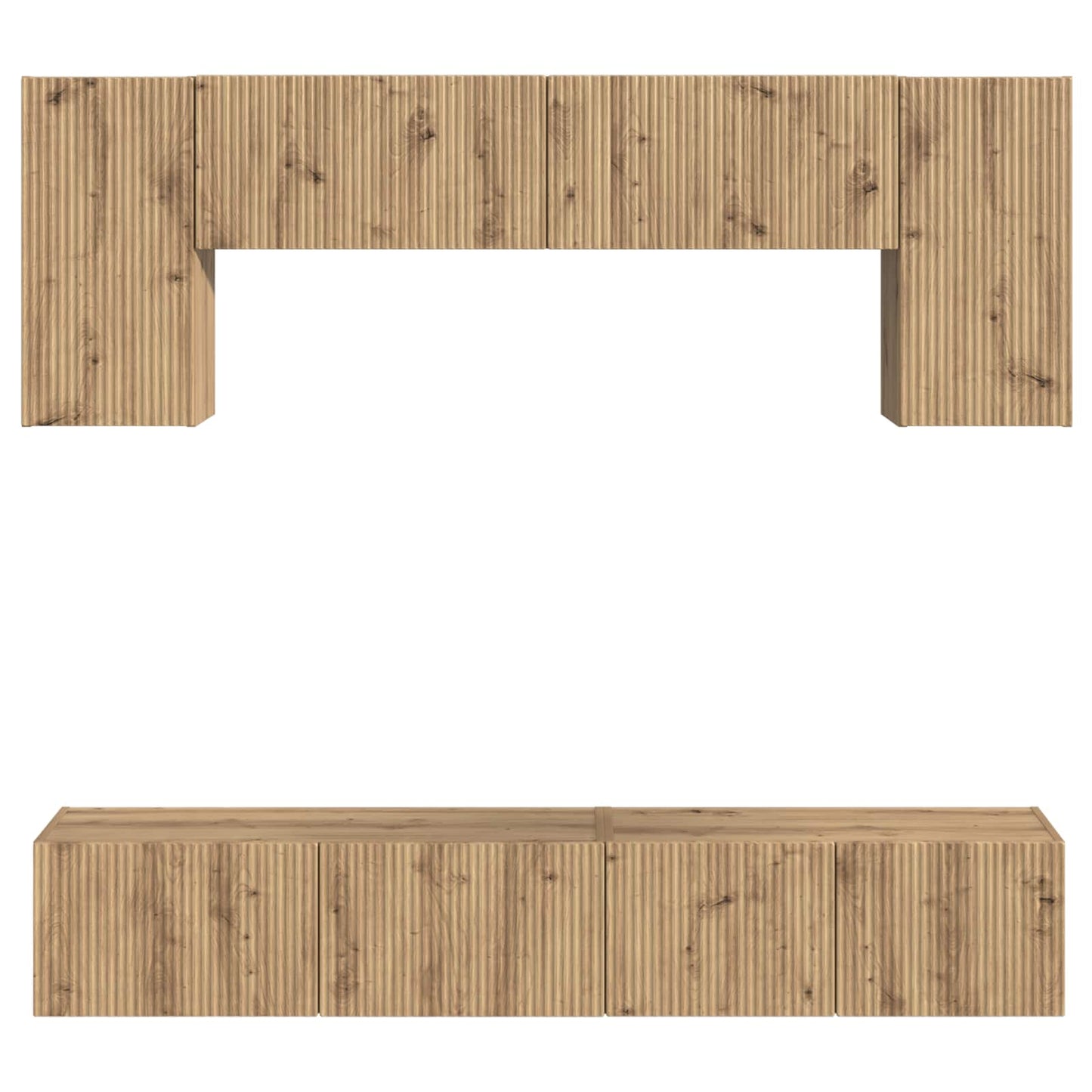 vidaXL TV Cabinet Set Wall-mounted 4 pcs Grey Sonoma Engineered Wood