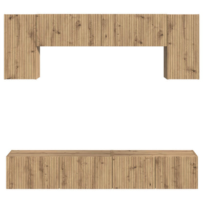vidaXL TV Cabinet Set Wall-mounted 4 pcs Grey Sonoma Engineered Wood