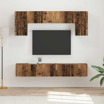 vidaXL TV Cabinet Set Wall-mounted 4 pcs Old Wood Engineered Wood