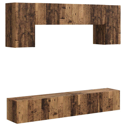 vidaXL TV Cabinet Set Wall-mounted 4 pcs Old Wood Engineered Wood